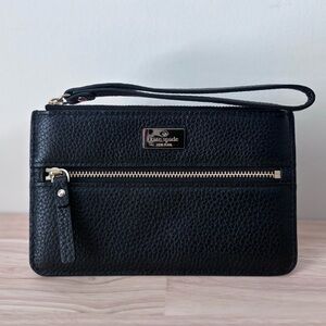 Kate Spade Black Leather Wristlet